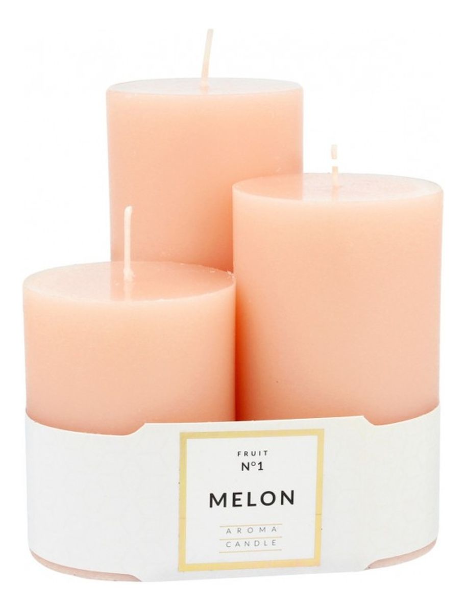Świeca zapachowa Glass Classic Perfume Melon 3 sztuki
