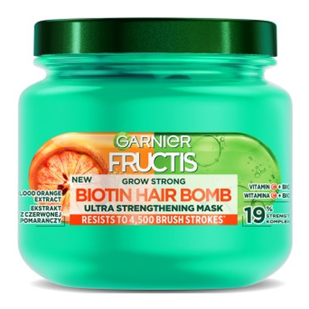 Garnier Fructis grow strong biotin hair bomb wzmacniająca maska do włosów 320ml
