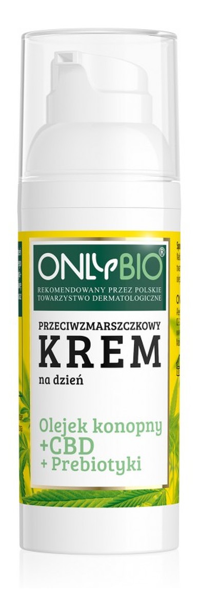 Olejek konopny + CBD + Priebiotyki przeciwzmarszczkowy krem na dzień