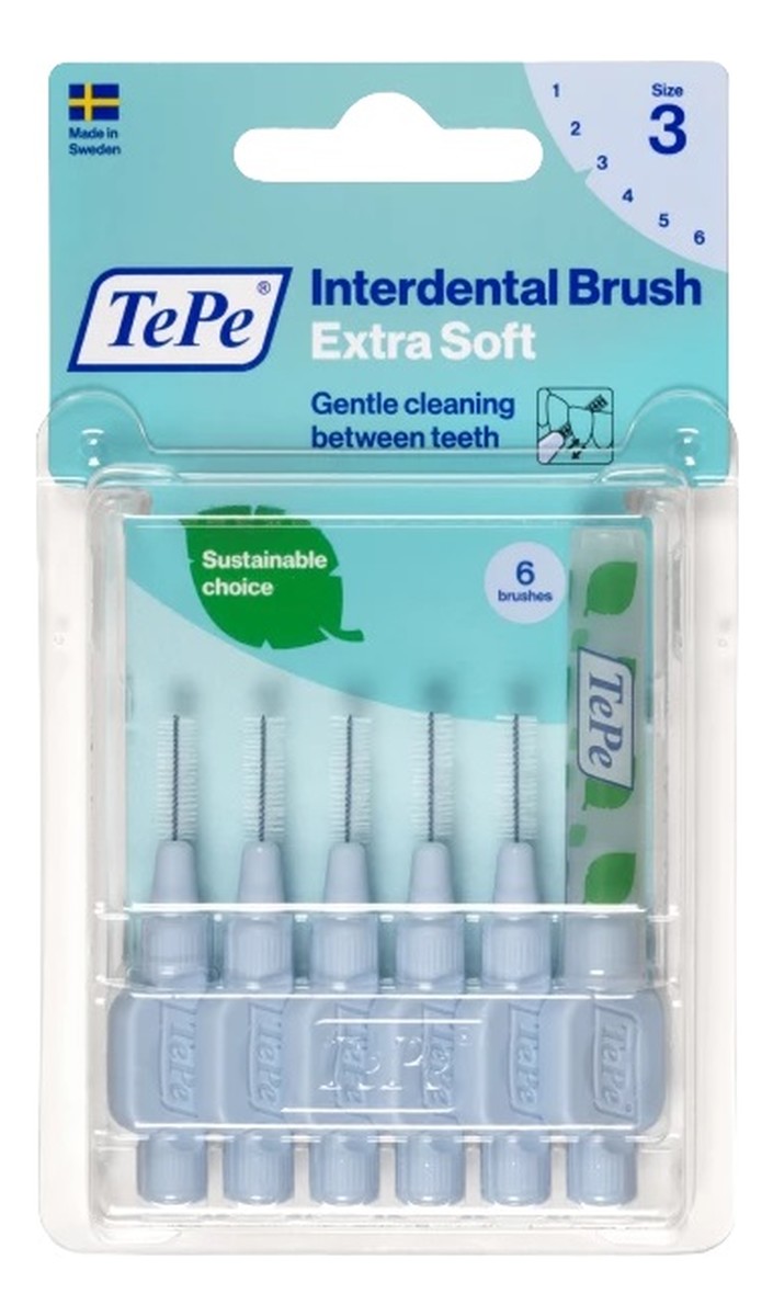 Extra soft szczoteczki do przestrzeni międzyzębowych 0.6mm jasnoniebieskie 6szt