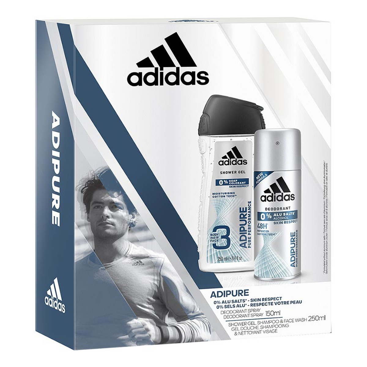 Adidas AdiPure Zestaw prezentowy dla mężczyzn 250ml