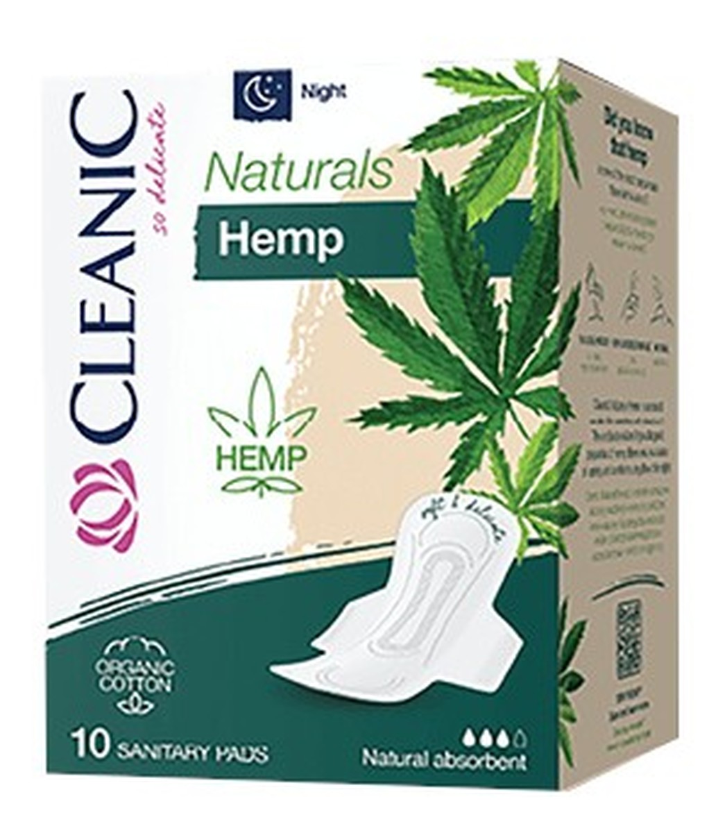 Naturals Hemp Podpaski higieniczne Organic - na noc 10szt