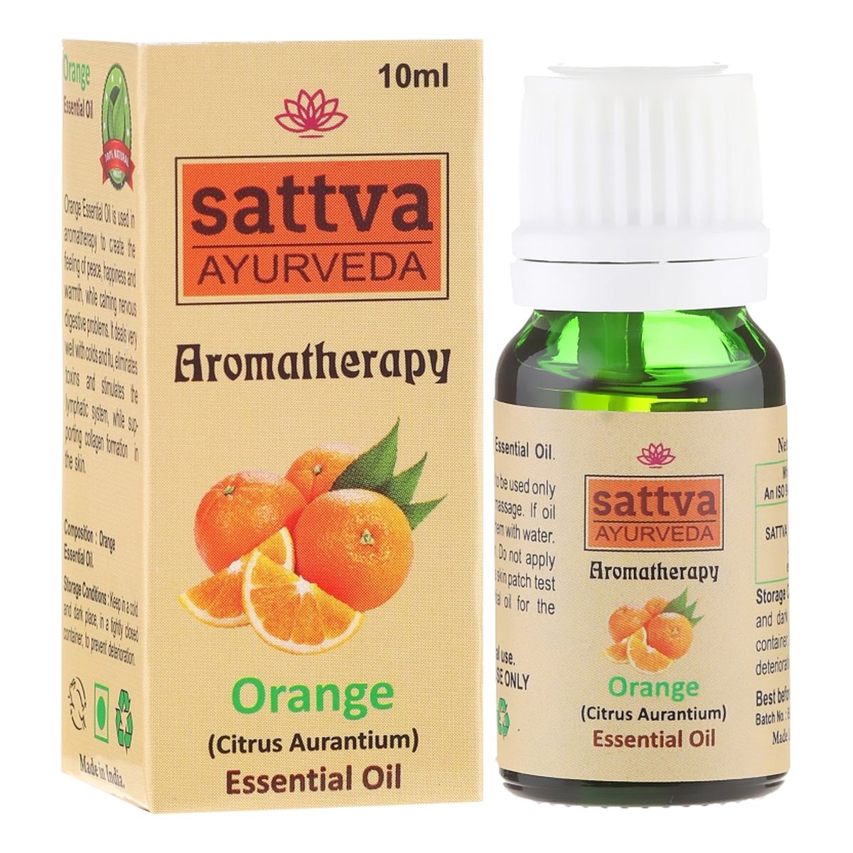 Sattva Aromatherapy Essential Oil Aromatherapy Olejek eteryczny pomarańczowy 10ml