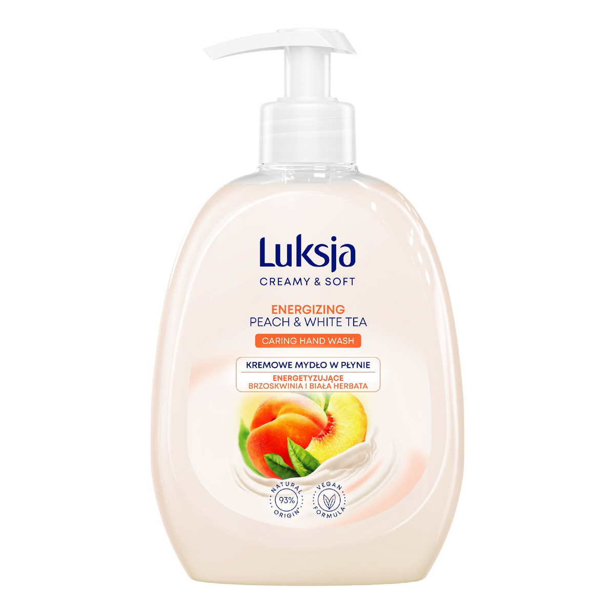 Luksja Creamy & Soft Energizujące Kremowe Mydło w płynie Brzoskwinia i Biała Herbata 500ml