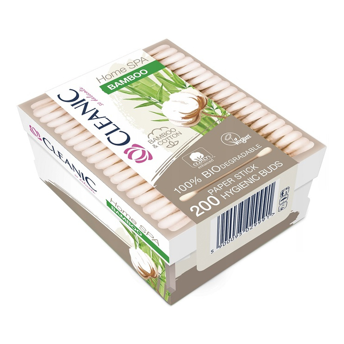 Cleanic Home SPA Bamboo patyczki higieniczne pudełko 200szt.