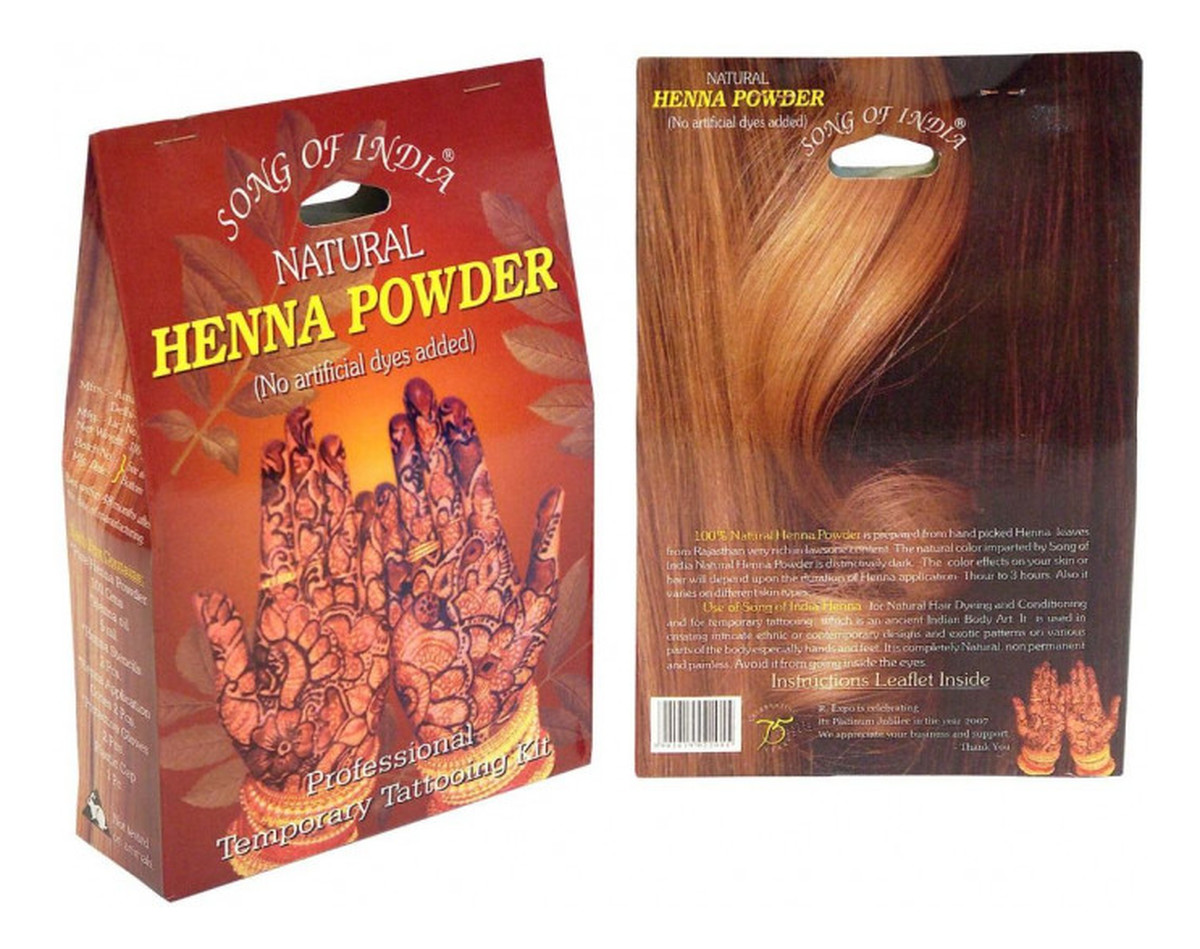 Henna Naturalna + zestaw do mehandi (stożek aplikacji, olejek, szablony, rękawiczki)