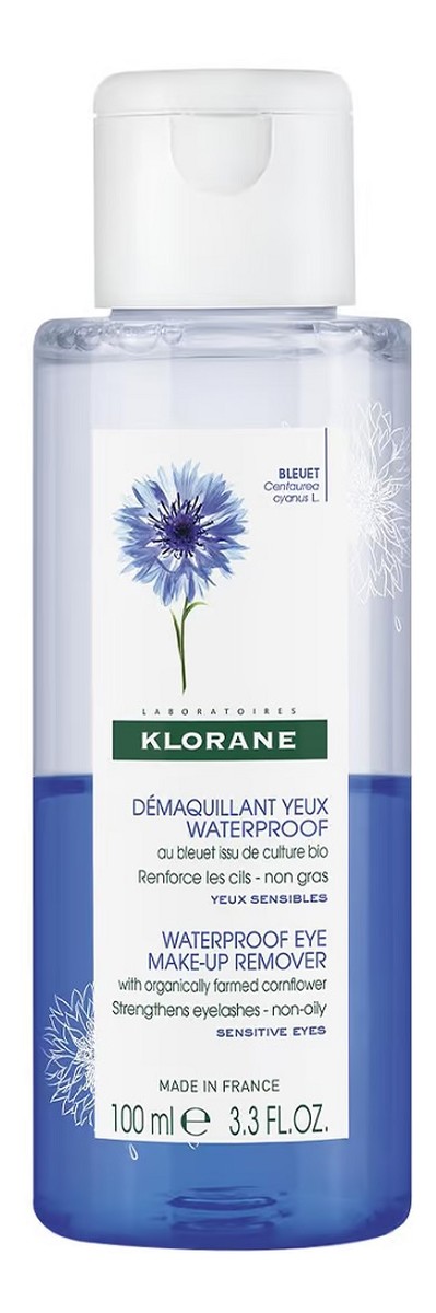 Waterproof eye make-up remover płyn do demakijażu wodoodpornego makijażu z chabrem