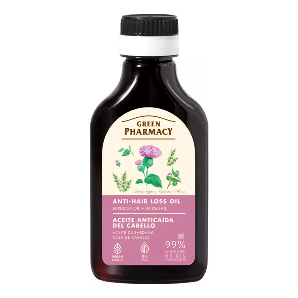 Green Pharmacy Herbal Care Burdock Oli Against Hair Loss Olejek łopianowy ze skrzypem polnym przeciw wypadaniu włosów 100ml