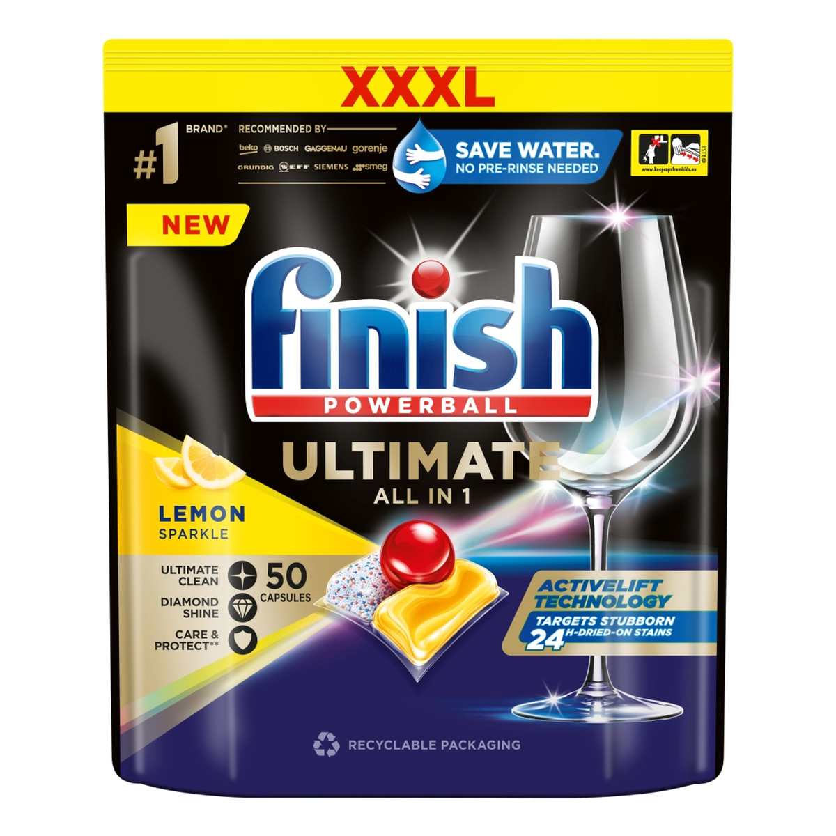 Finish Ultimate all in 1 kapsułki do zmywarki lemon 50szt