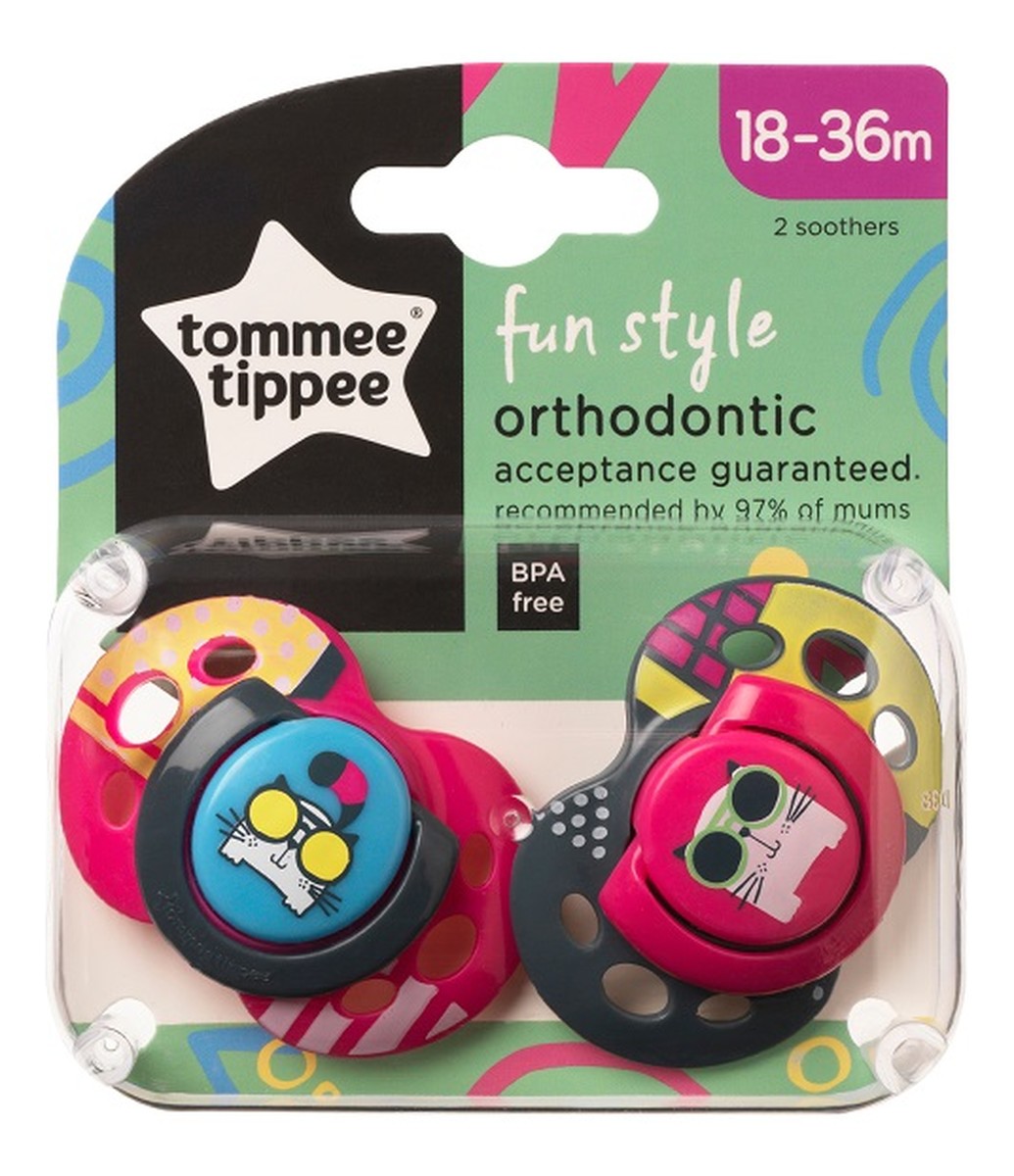 Fun style smoczek uspokajający 18-36m girl 2szt.