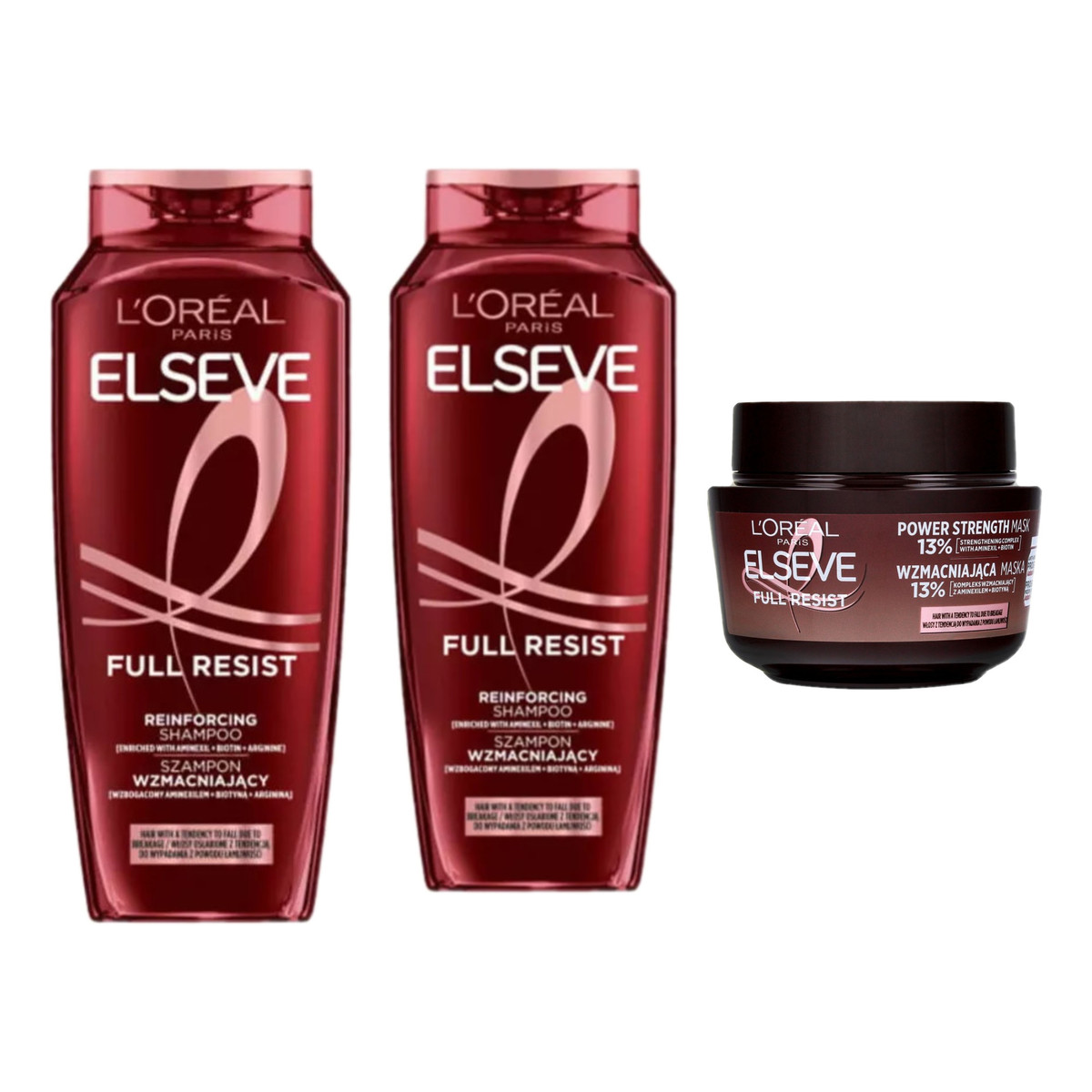 Elseve Full Resist Szampon 2x400ml Maska 300ml do wypadających