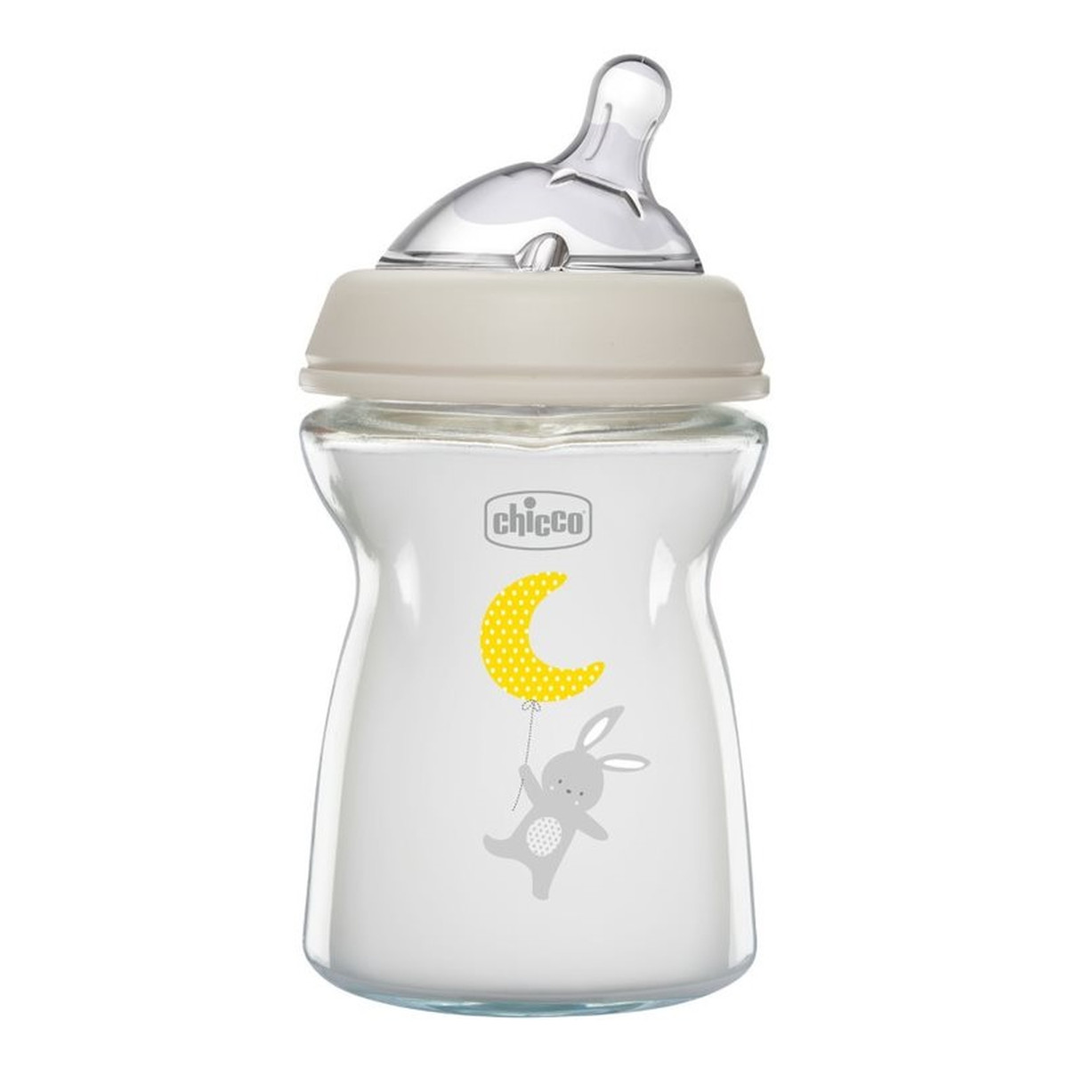 Chicco NaturalFeeling butelka szklana ze smoczkiem silikonowym przepływ wolny 0m+ 250ml