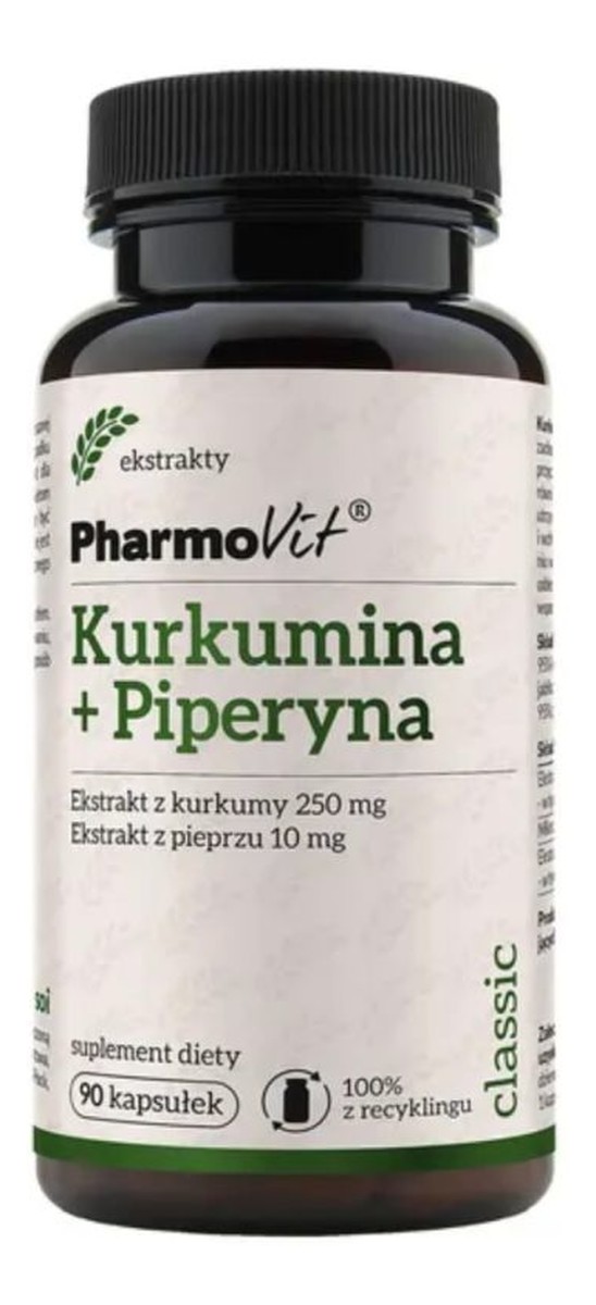 Kurkumina + Piperyna suplement diety 90 kapsułek