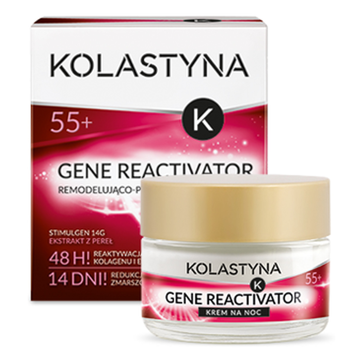 Kolastyna Gene Reactivator 55+ Remodelująco - Przeciwzmarszczkowy Krem Do Twarzy Na Noc 50ml