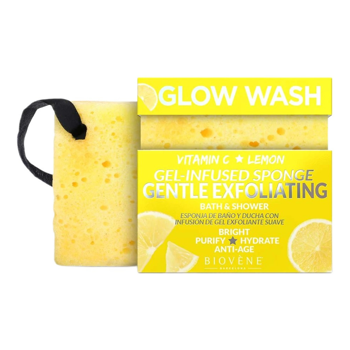 Biovene Glow wash delikatnie złuszczająca gąbka z witaminą c 75g