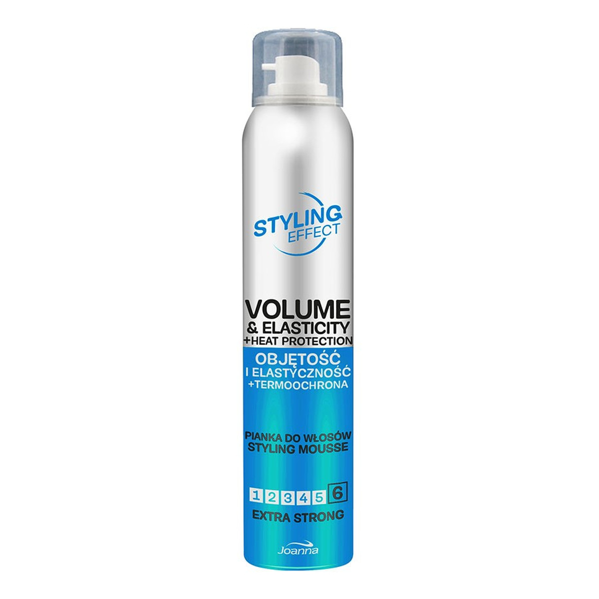 Joanna Styling effect pianka do włosów dodająca objętości i elastyczności ekstra mocna 150ml