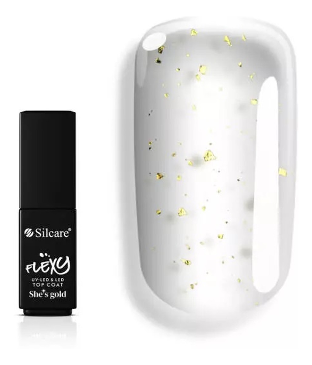 She's Gold Top Coat preparat nawierzchniowy z drobinkami w kolorze złota