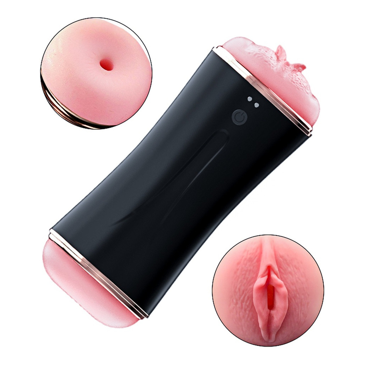 B-Series Fox Vibrating masturbation cup duży podwójny masturbator z możliwością regulowania ucisku podczas masażu