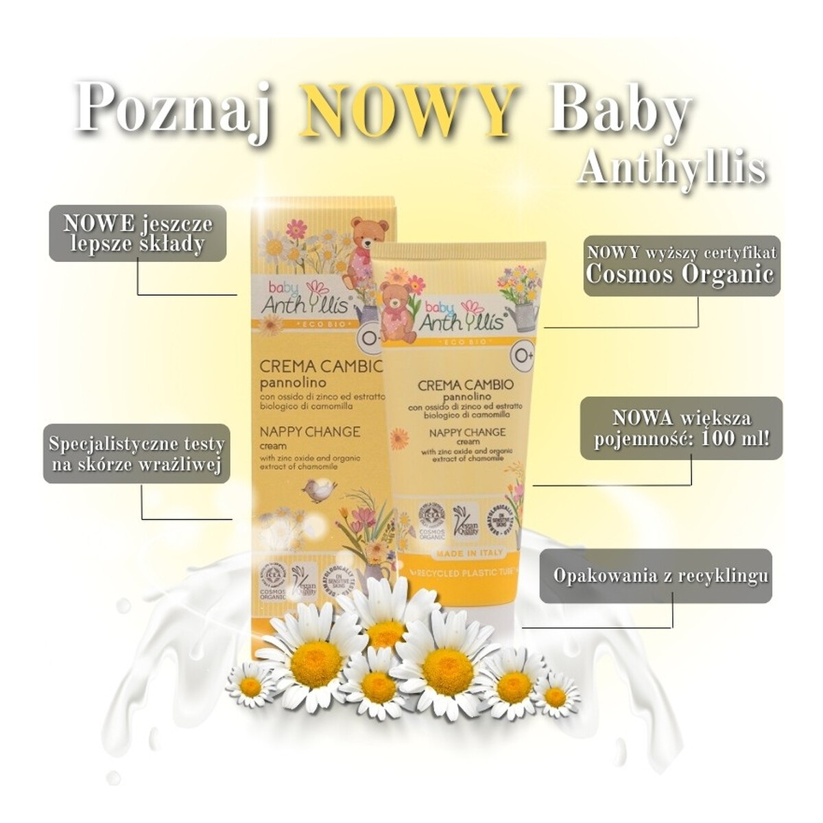 Anthyllis Bio Balsam ochronny na podrażnienia i odparzenia pieluszkowe z Shea rumiankiem i tlenkiem cynku 100ml