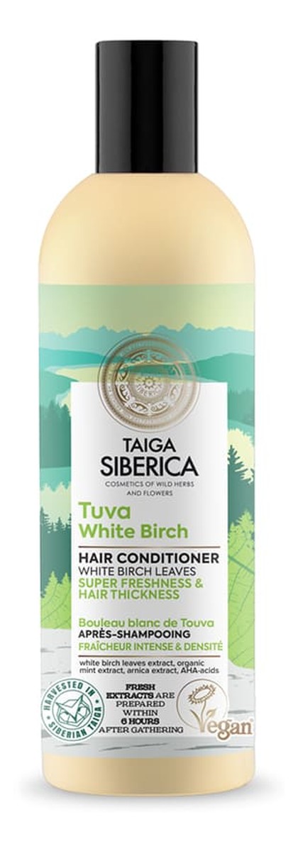 Taiga siberica tuva white birch wegańska odżywka do włosów z białą brzozą intensywne odświeżenie i pogrubienie włosów