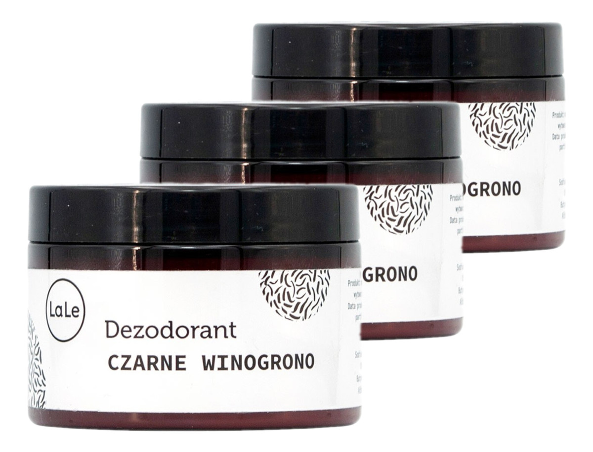 Dezodorant ekologiczny w kremie z olejkiem Czarne winogrono 3x150ml