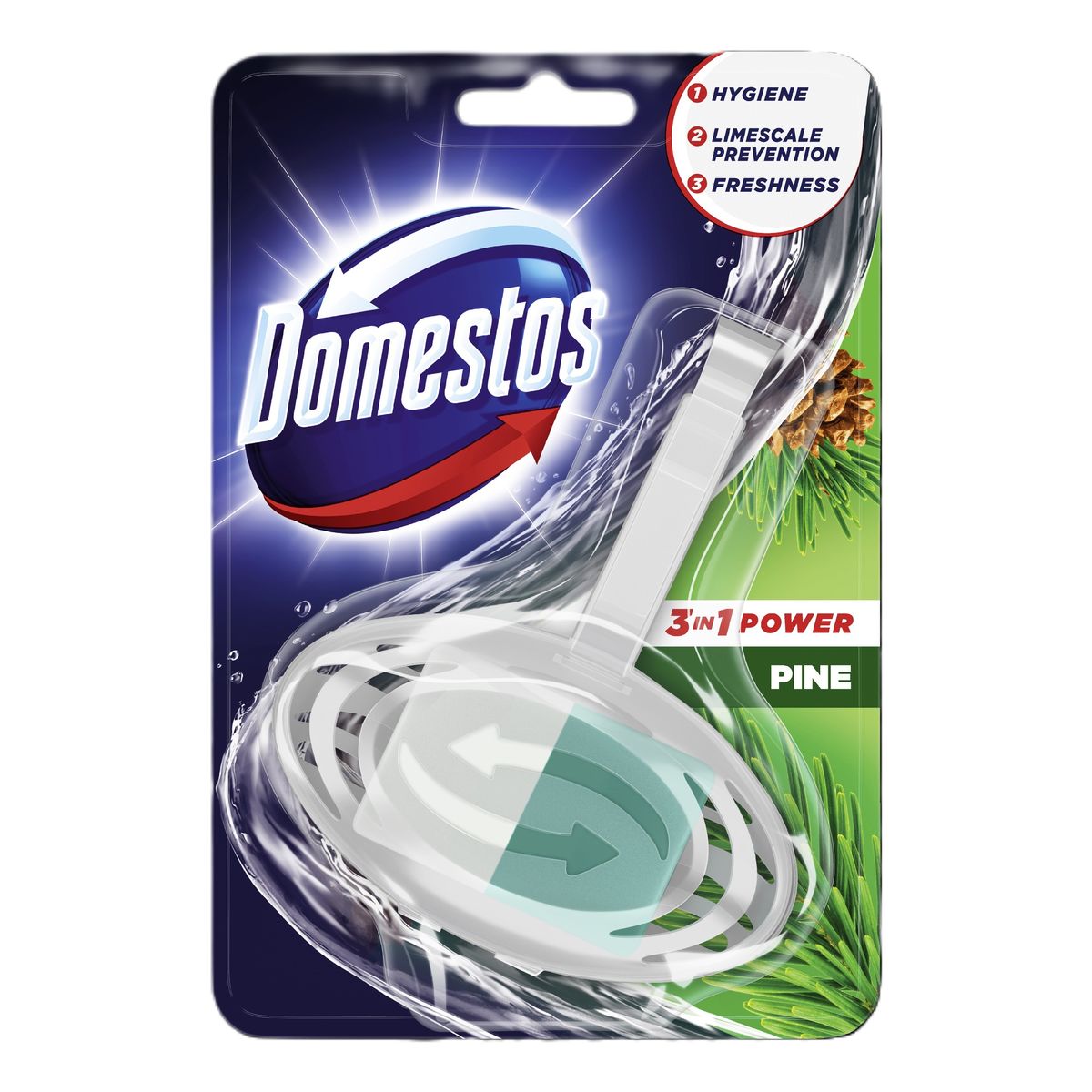 Domestos kostka toaletowa do wc 3w1 power koszyk sosna 35 g