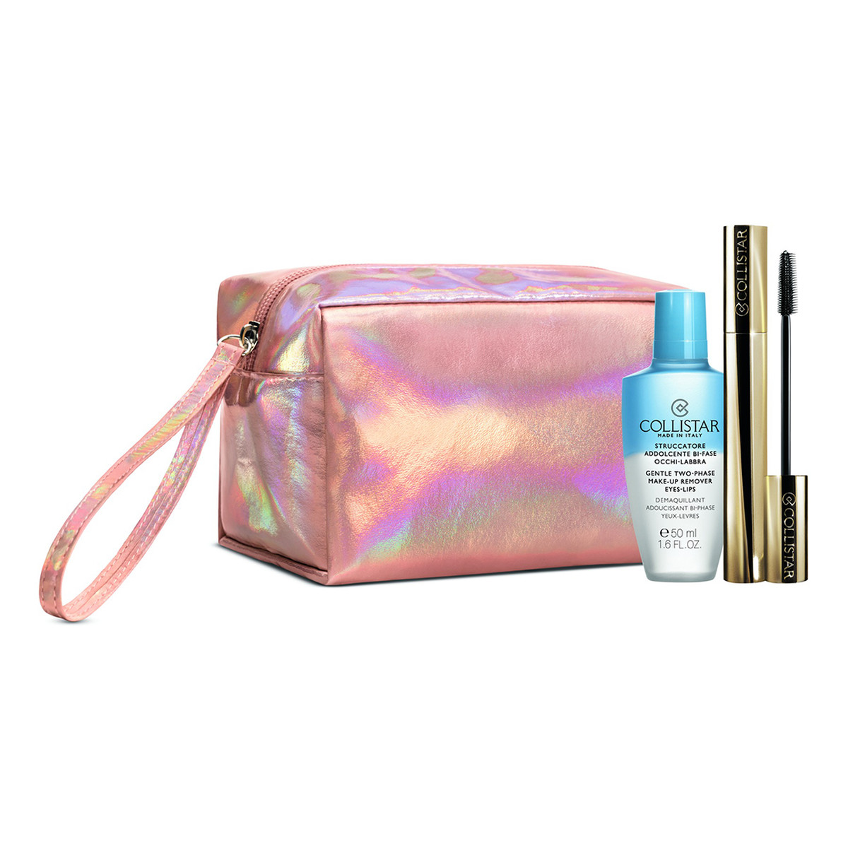 Collistar zestaw (Mascara Infinito 11ml + Gentle dwufazowy płyn do demakijażu 50ml + kosmetyczka)
