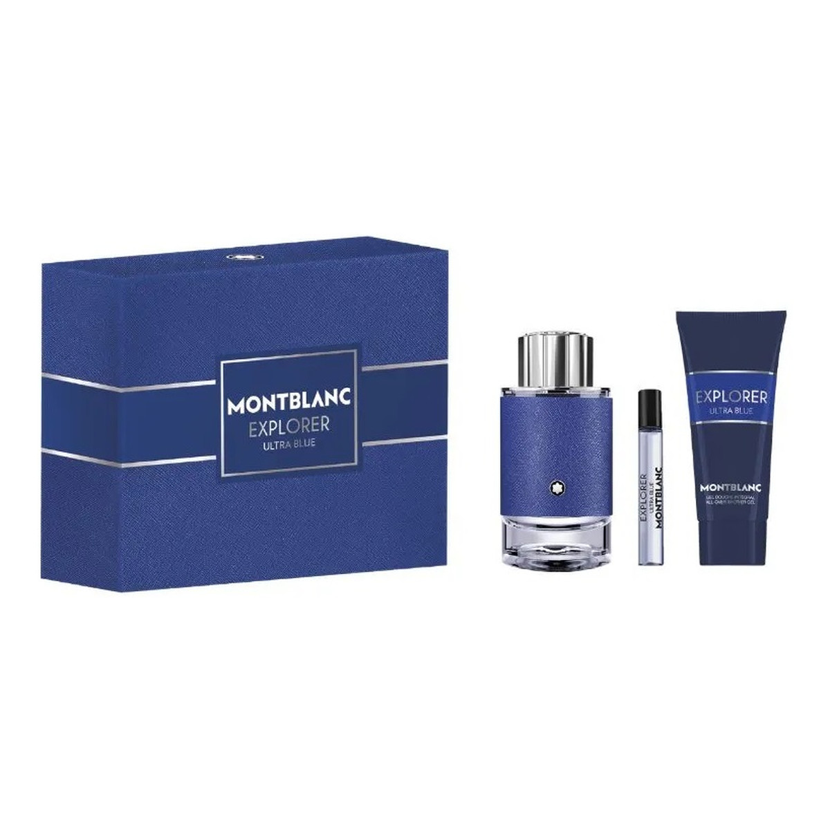 Mont Blanc Explorer Ultra Blue Zestaw woda perfumowana spray 100ml + woda perfumowana spray 7.5ml + żel pod prysznic 100ml