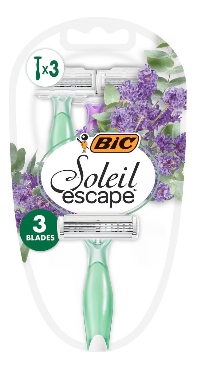 Soleil escape maszynki do golenia dla kobiet 3 ostrzowe-lawenda & eukaliptus 1op.-3szt