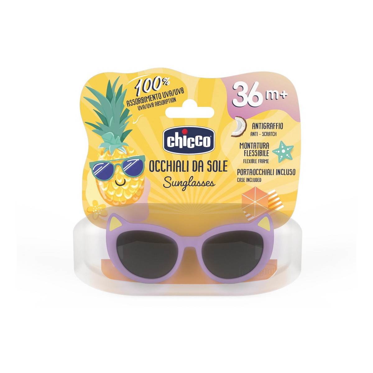Chicco Okulary przeciwsłoneczne z filtrem uv dla dzieci 36m+ fioletowe