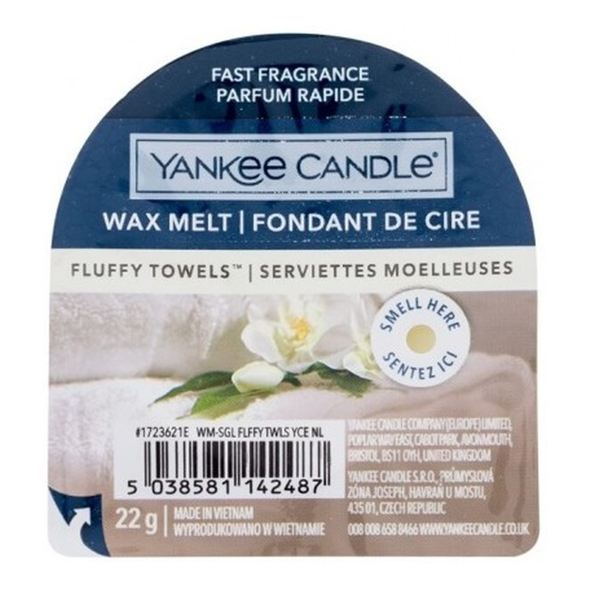 Yankee Candle Wax melt wosk zapachowy fluffy towels 22g