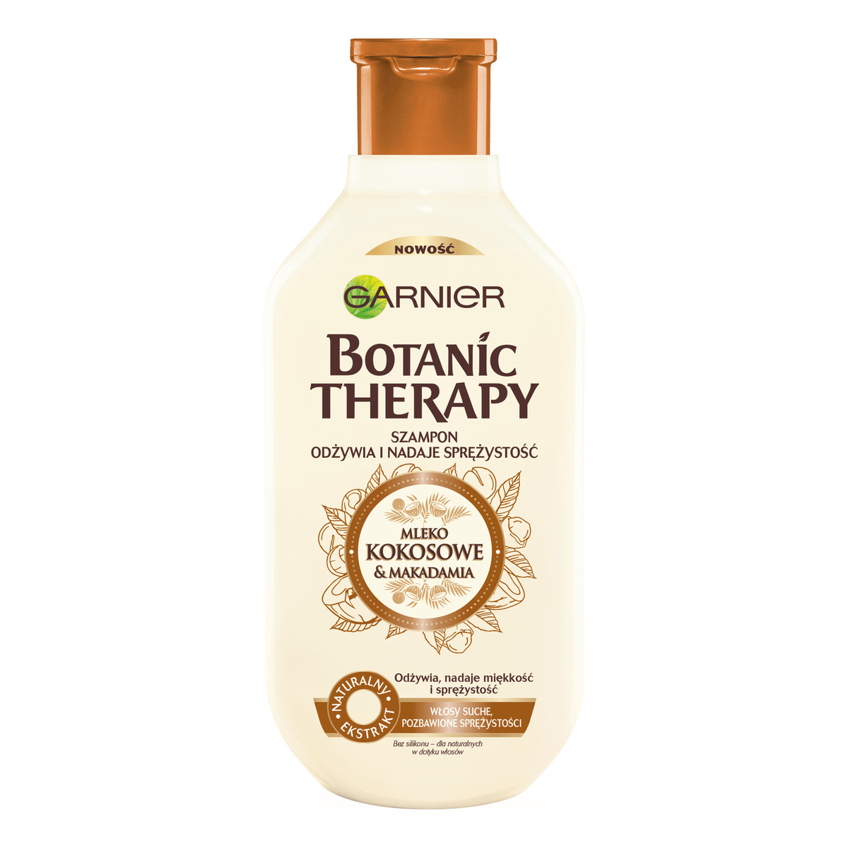 Garnier Botanic Therapy Mleko kokosowe & Makadamia szampon do włosów suchych szorstkich i pozbawionych sprężystości 400ml