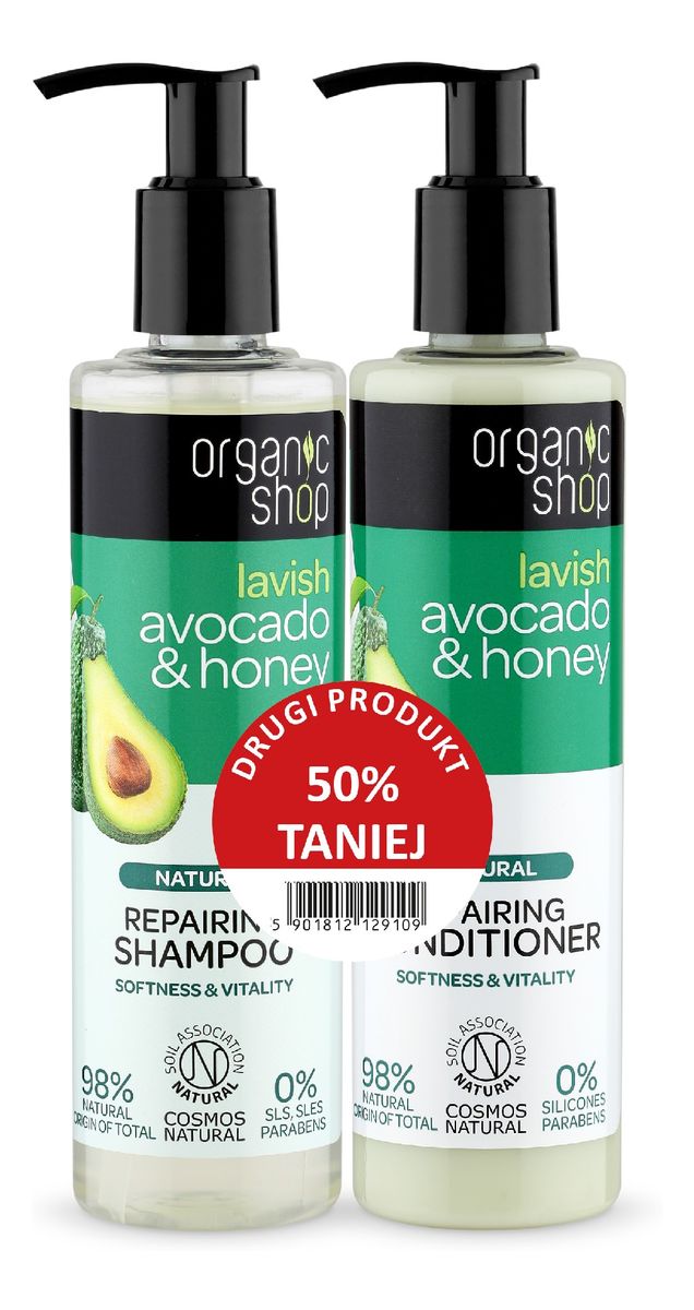 Zestaw naturalny szampon odbudowujący + odżywka Avocado