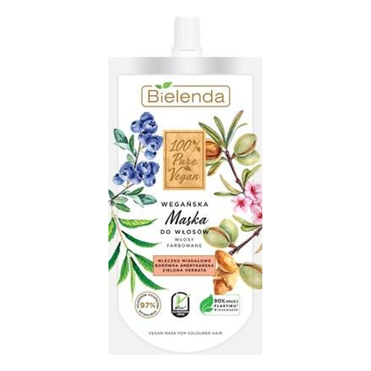 Bielenda 100% Pure Vegan Wegańska Maska do włosów farbowanych 125ml