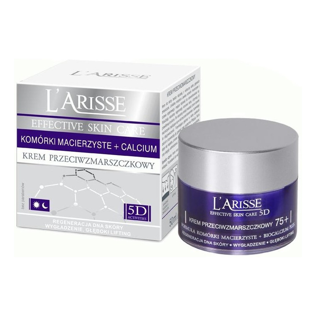 Ava Laboratorium L'ARISSE Krem przeciwzmarszczkowy 75+ formuła komórki macierzyste + bioCalcium Plus 5D 50ml