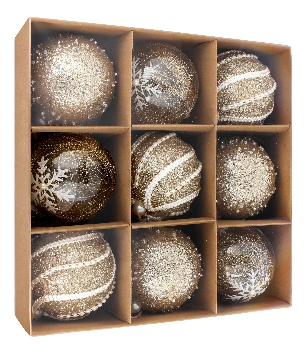 Komplet bombek choinkowych 9szt.