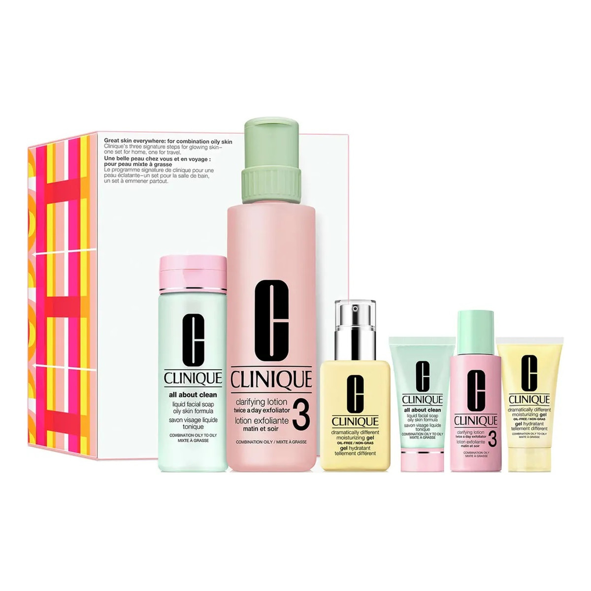Clinique Great Skin Everywhere: for Combination Oily Skin Zestaw kosmetyków do pielęgnacji mieszanej i tłustej skóry