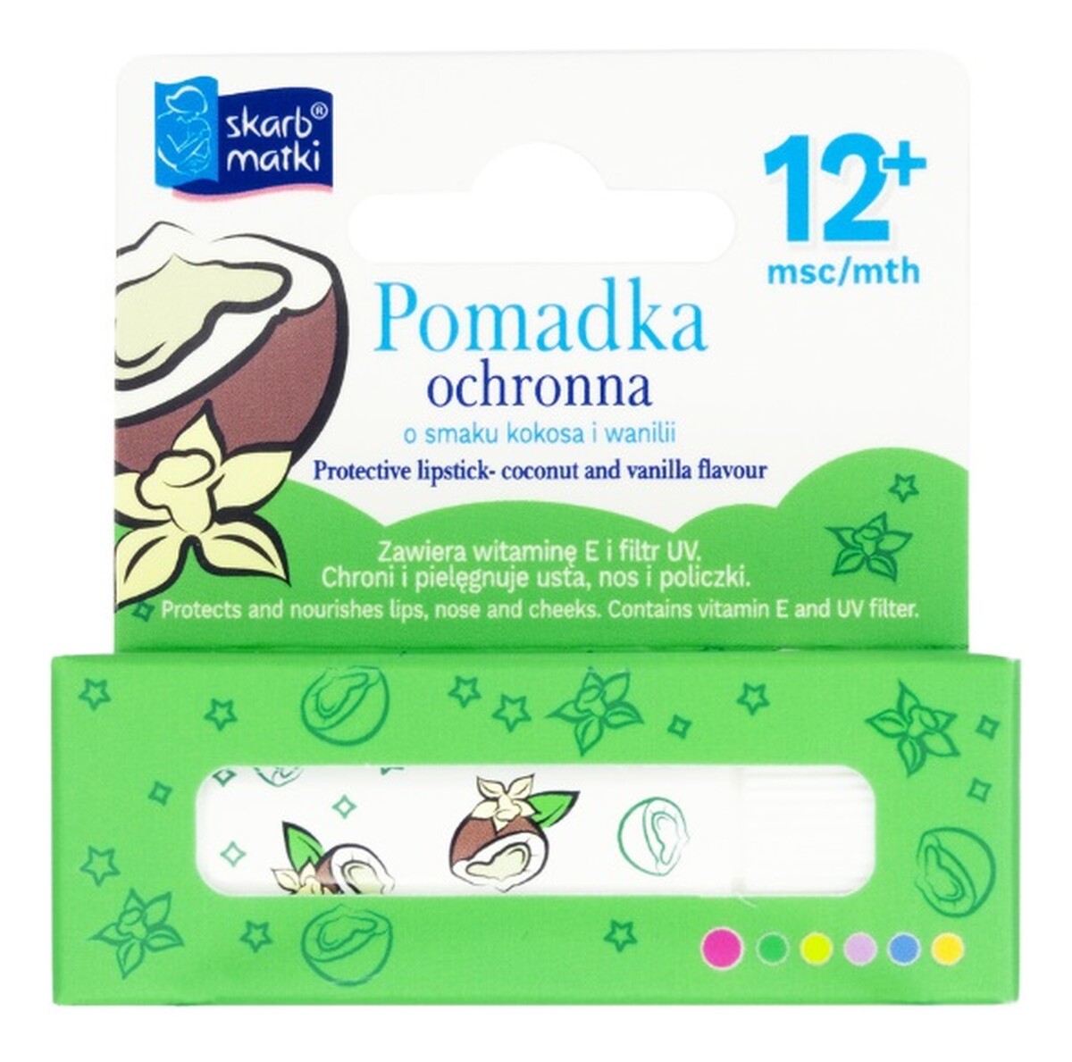 Pomadka Ochronna o smaku Kokosa i Wanilii