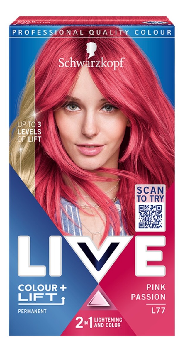 Live colour + lift rozjaśniająca i koloryzująca farba do włosów l77 pink passion