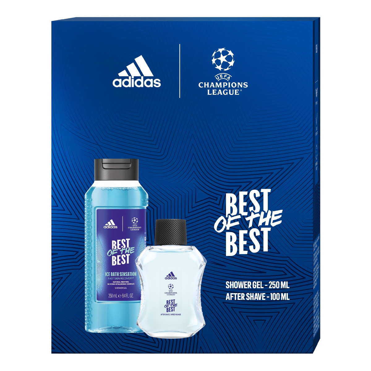 Adidas ADIDAS UEFA CHAMPIONS LEAGUE Zestaw prezentowy best of the best (woda po goleniu 100ml + żel pod prysznic 3w1 250ml)