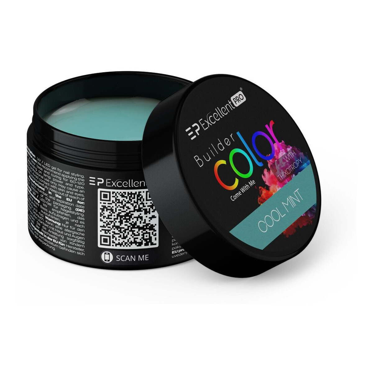 Excellent PRO Builder Color With Thixotropy Pastel Żel budujący cool mint 15g