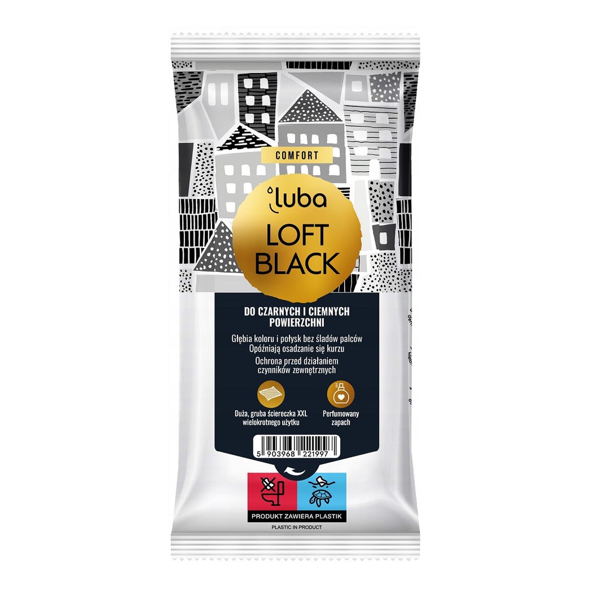 Luba Comfort loft black ściereczki do czarnych i ciemnych powierzchni 30szt