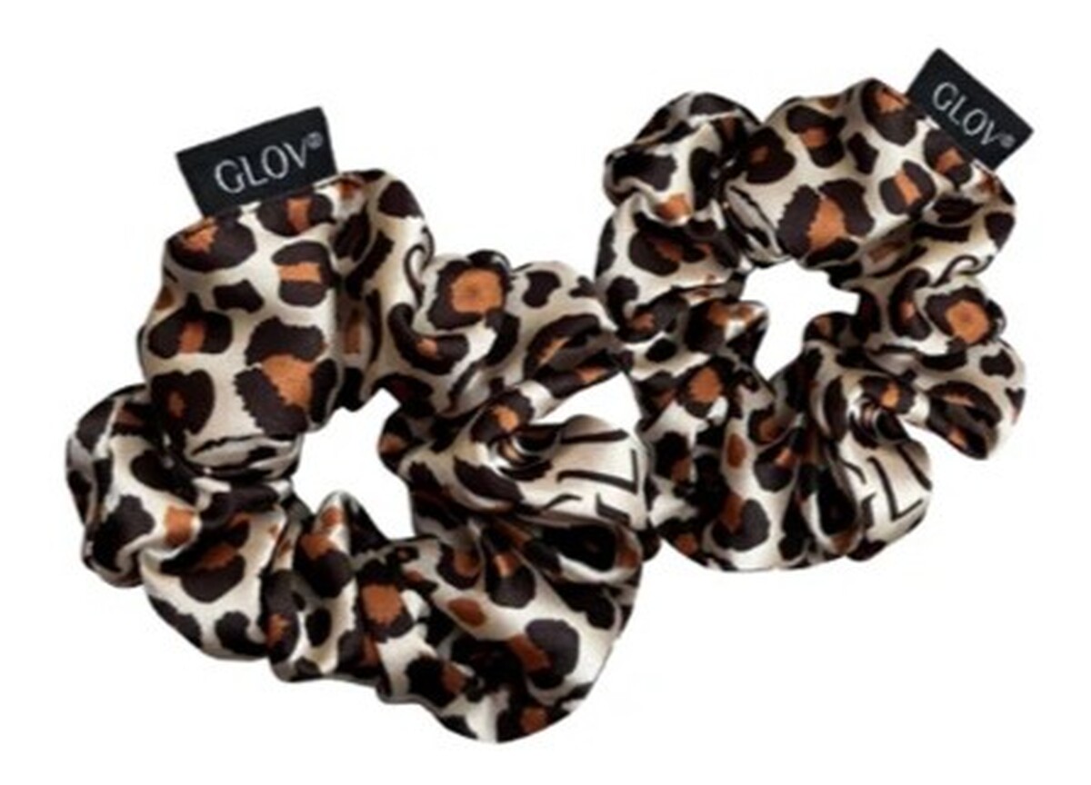 Satin scrunchies satynowe gumki do włosów m cheetah 2szt