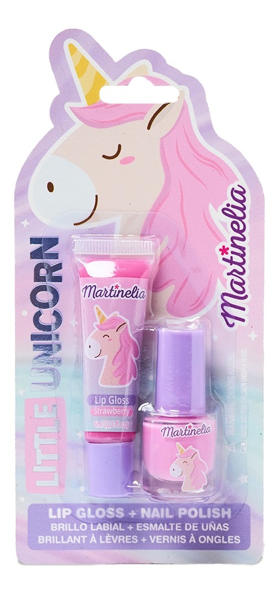 Little Unicorn Beauty Duo Zestaw lakier do paznokci 4ml + błyszczyk do ust