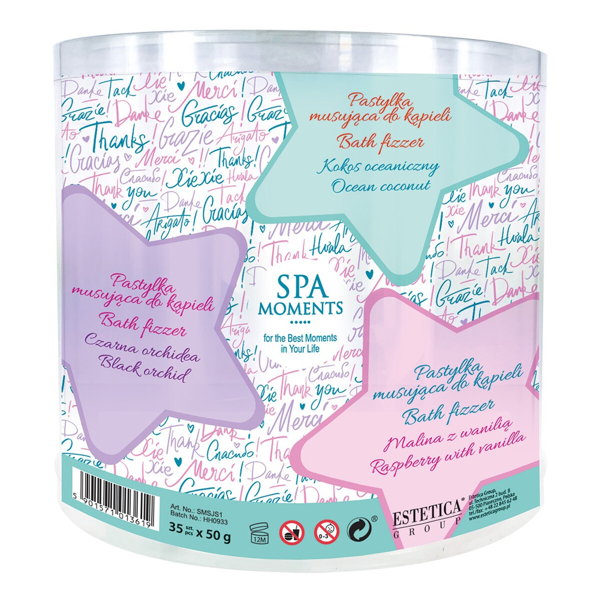 Spa Moments Zestaw musujących pastylek do kąpieli-gwiazdki (1) 1op.-35szt