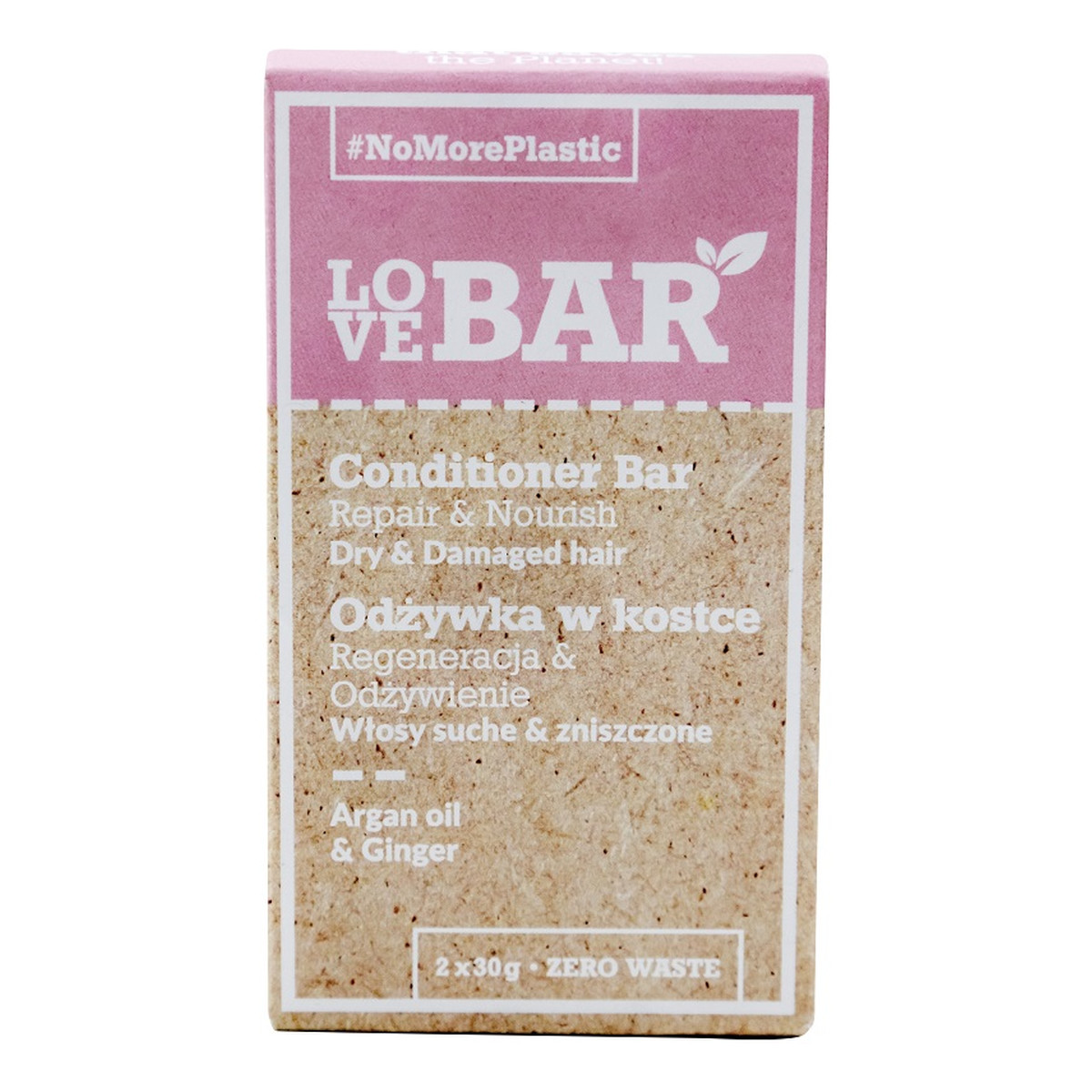 Love Bar Conditioner Bar odżywka w kostce do włosów suchych i zniszczonych Olej Arganowy & Imbir 2x30g 60g