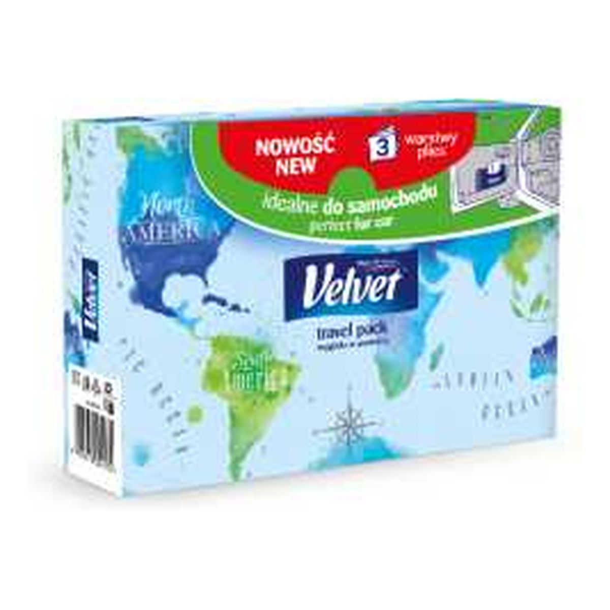 Velvet Travel Pack Chusteczki uniwersalne 3 warstwy 50 sztuk