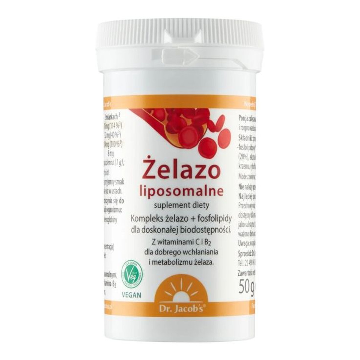 Dr Jacobs Żelazo liposomalne suplement diety 50g