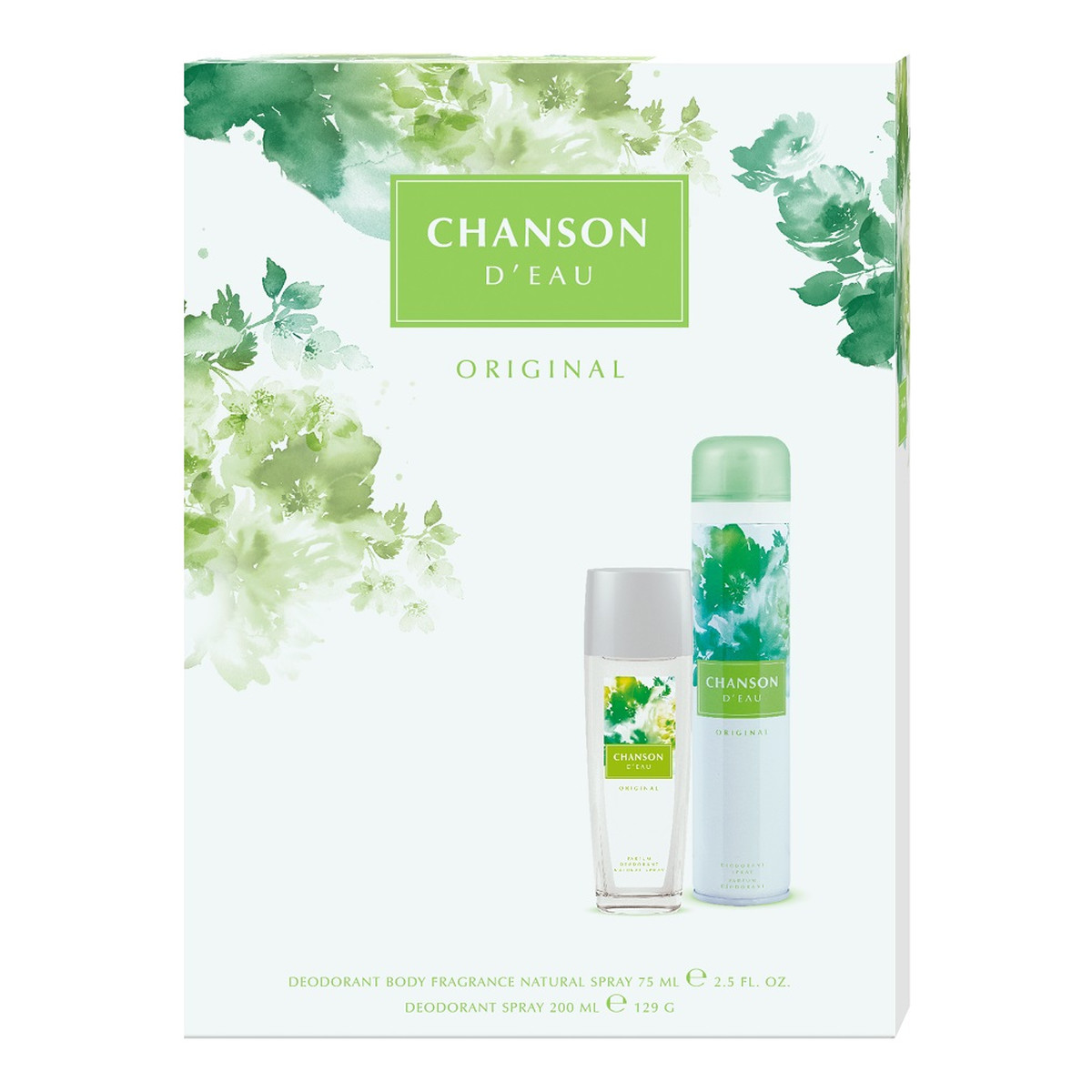 Chanson D'Eau Zestaw prezentowy Original deo naturalny spray 75ml + deo spray 200 ml
