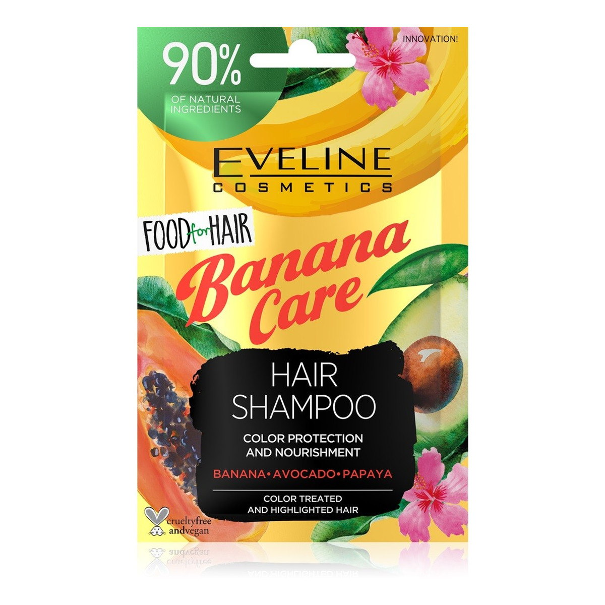 Eveline Food for Hair Banana Care Szampon do włosów farbowanych ochrona koloru i odżywienie 20ml